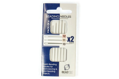 BeadTec Beading Needles Sizes 10, 11, 12 | Mix Pack of 6