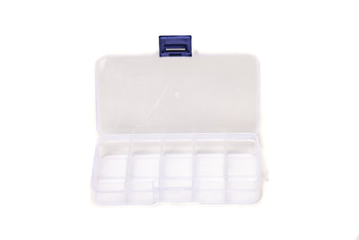 Hevirgo 10 Compartment Adjustable Clear Plastic Jewelry Bead Storage Box Organizer Multi-Color PP